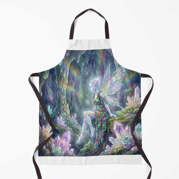 Item preview, Crystal Fairy Cave creature of folklore watercolor artwork illustration designed and sold by Vintage Designs +.