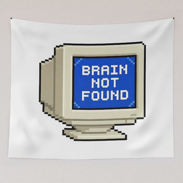 Item preview, Brain Not Found - Retro 90s Computer Error Art designed and sold by Doorshan.