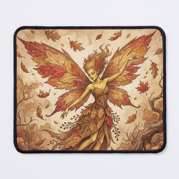Item preview, Autumn Leaf Fairy creature of folklore watercolor artwork illustration designed and sold by Vintage Designs +.