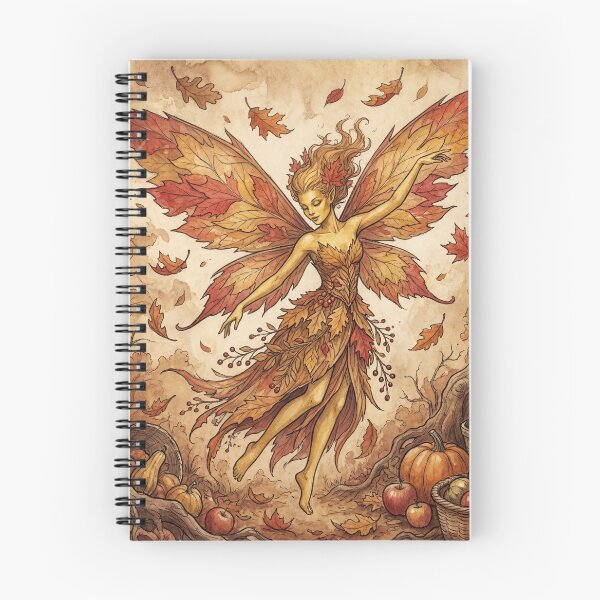 Item preview, Autumn Leaf Fairy creature of folklore watercolor artwork illustration designed and sold by Vintage Designs +.