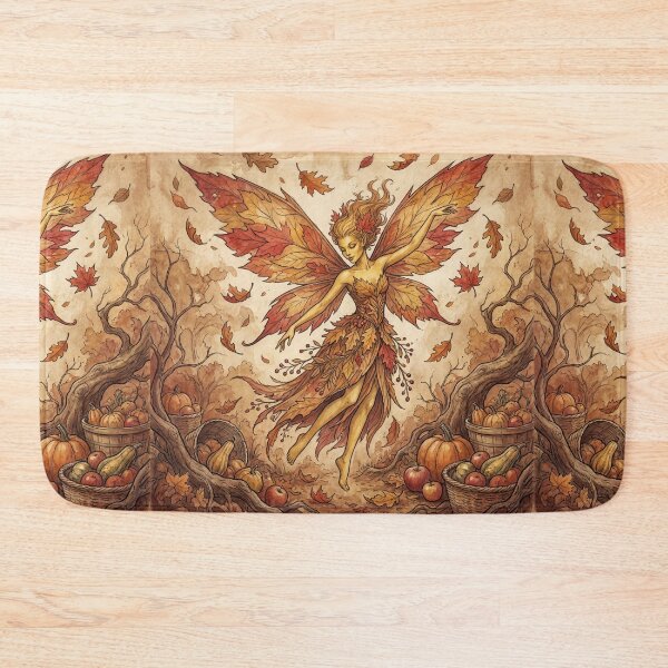 Item preview, Autumn Leaf Fairy creature of folklore watercolor artwork illustration designed and sold by Vintage Designs +.
