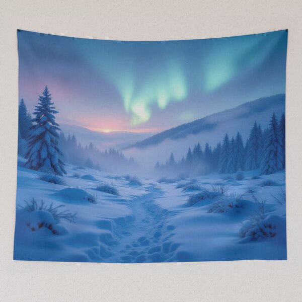 Item preview, Between misty paths and whispers of color – Winterdream with Aurora Glow, Snowpath & Magic Silence designed and sold by FotoworldEdel.