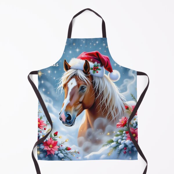 Item preview, Lovely Christmas horse with Santa hat and Christmas flowers designed and sold by Magixa.