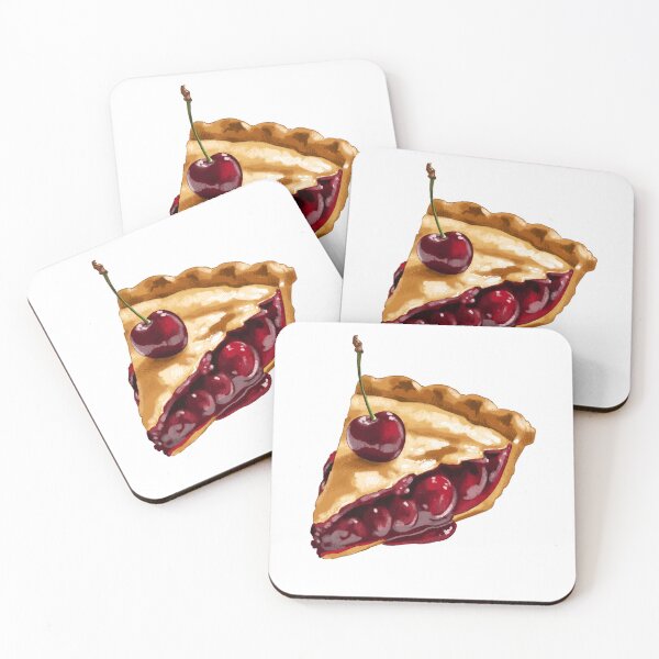 Item preview, Cherry pie slice with a cherry on top and a golden crust at a dessert table designed and sold by Ms. Iryna.