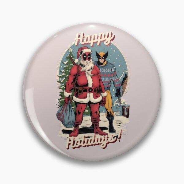 Item preview, Happy Holidays Deadpool and Wolverine Vintage Design designed and sold by MakersFolly.