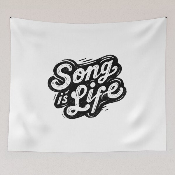 Item preview, "Song is Life" - Retro Distressed Typography & Music Quote designed and sold by casualnature.