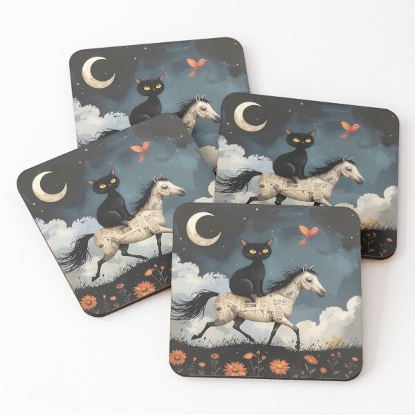 Item preview, Moon, horse, cat, bird   designed and sold by quantum X.