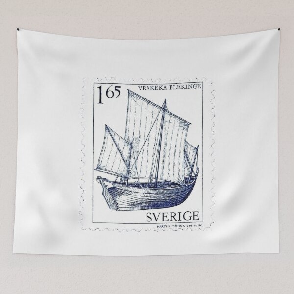 Item preview, Sverige Swedish Boat Vintage Postage Stamp designed and sold by red-amber65.
