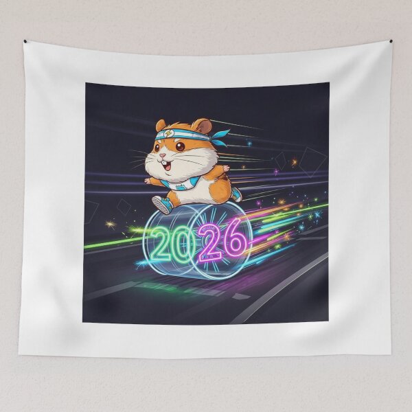 Item preview, New Year Runner Hamster designed and sold by PetJoyPrintsCO.