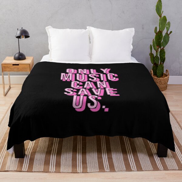 Item preview, Only Music Can Save Us Pink Aesthetic Music Quote designed and sold by creativerooney.