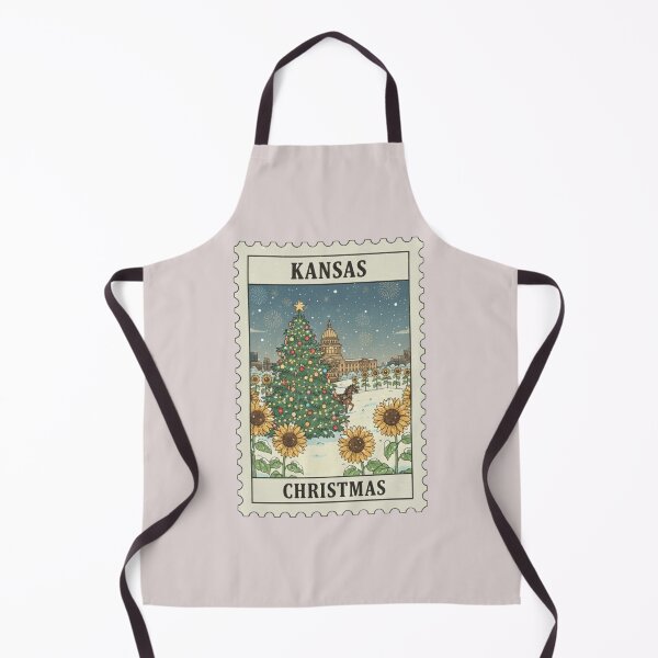 Item preview, Vintage Topeka Kansas Sunflower Christmas Stamp  designed and sold by allaboutstamps.