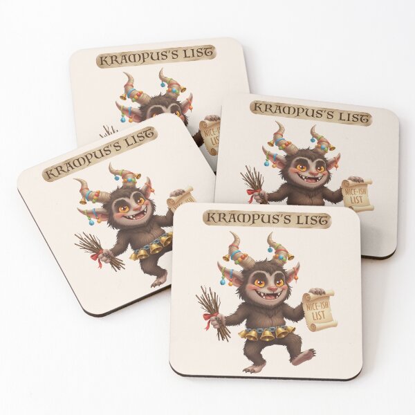 Item preview, Krampus Also has A List - Christmas Krampusnacht Folk Art Gift designed and sold by InkyGenies.