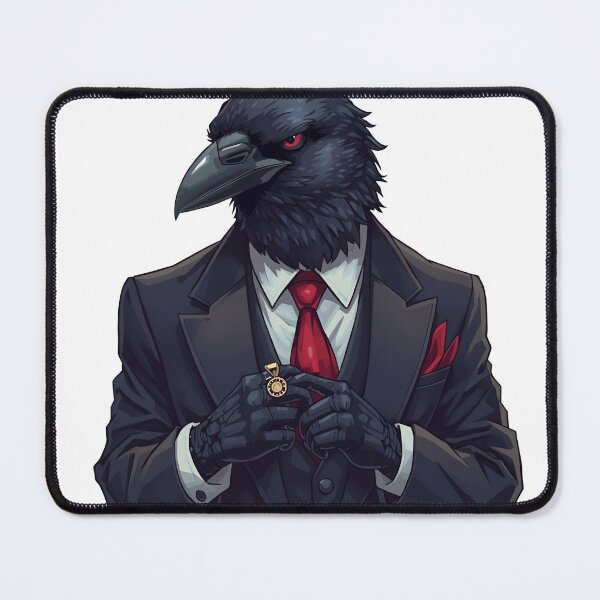 Item preview, Elegant Boss Crow - Gothic Bird in Business Suit designed and sold by The Grumpy Pet Club.