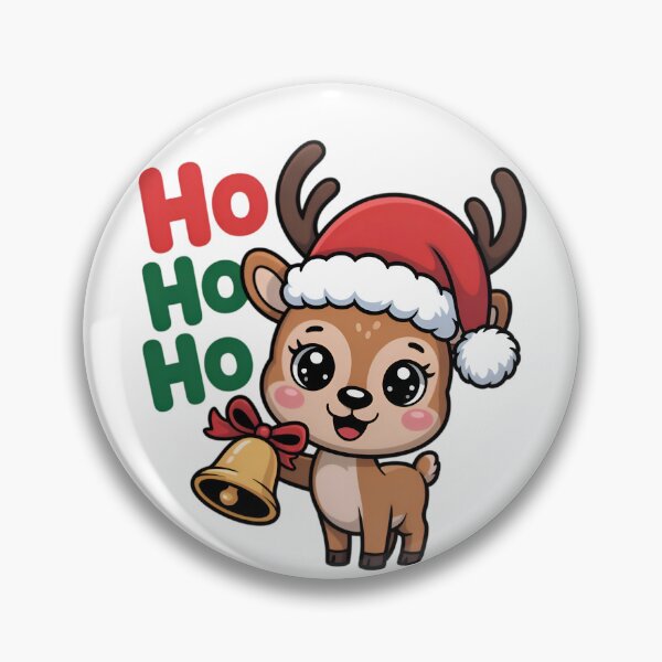 Item preview, Christmas Reindeer Ho Ho Ho and Bell kawaii designed and sold by Nimkaew.