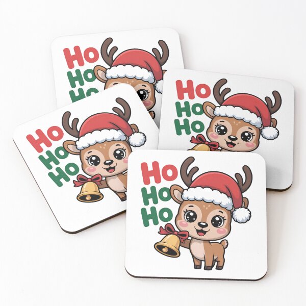 Item preview, Christmas Reindeer Ho Ho Ho and Bell kawaii designed and sold by Nimkaew.
