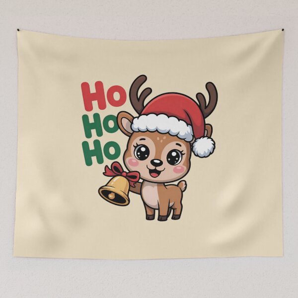 Item preview, Christmas Reindeer Ho Ho Ho and Bell kawaii designed and sold by Nimkaew.
