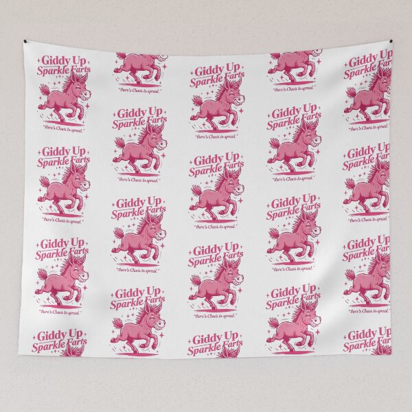 Item preview, Giddy Up Sparkle Farts Donkey — Funny Sarcastic Hot Pink Cartoon Design designed and sold by Colorful-Garden.