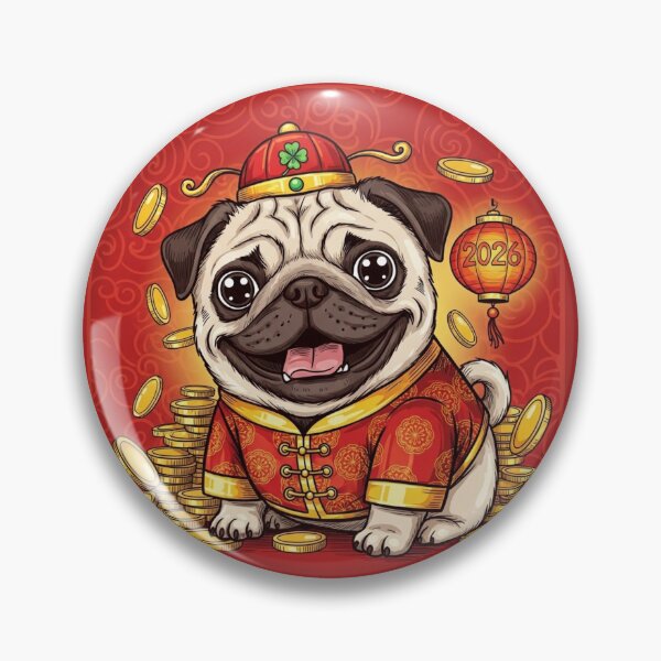 Item preview, New Year Lucky Pug designed and sold by PetJoyPrintsCO.