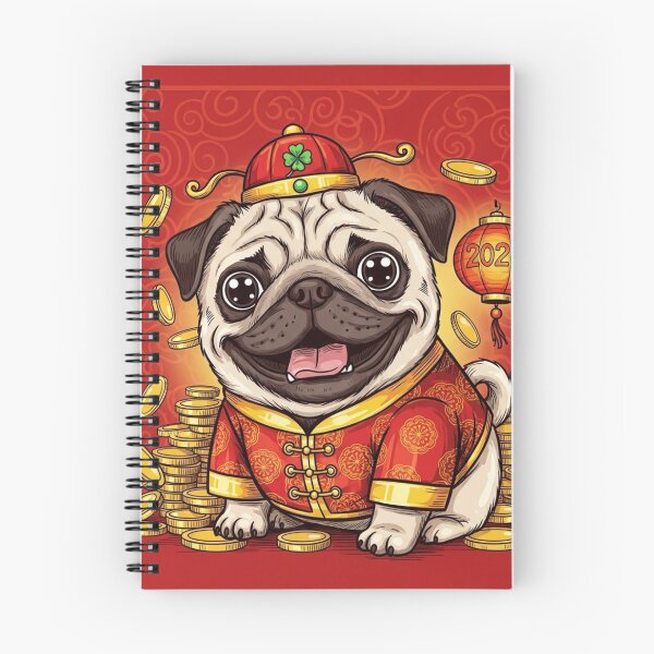 Item preview, New Year Lucky Pug designed and sold by PetJoyPrintsCO.