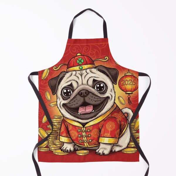 Item preview, New Year Lucky Pug designed and sold by PetJoyPrintsCO.