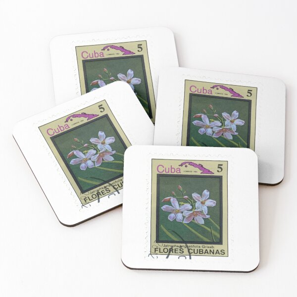 Item preview, Jatropha Angustifolia Griseb Cuban Flower Vintage Postage Stamp designed and sold by red-amber65.