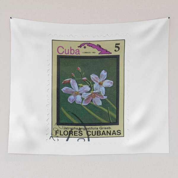 Item preview, Jatropha Angustifolia Griseb Cuban Flower Vintage Postage Stamp designed and sold by red-amber65.
