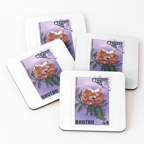 Item preview, Rhododendron Bhutan Flower Vintage Postage Stamp designed and sold by red-amber65.