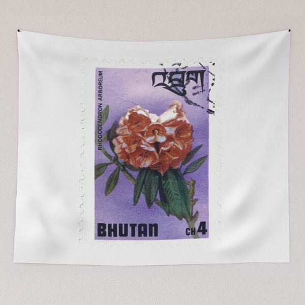 Item preview, Rhododendron Bhutan Flower Vintage Postage Stamp designed and sold by red-amber65.