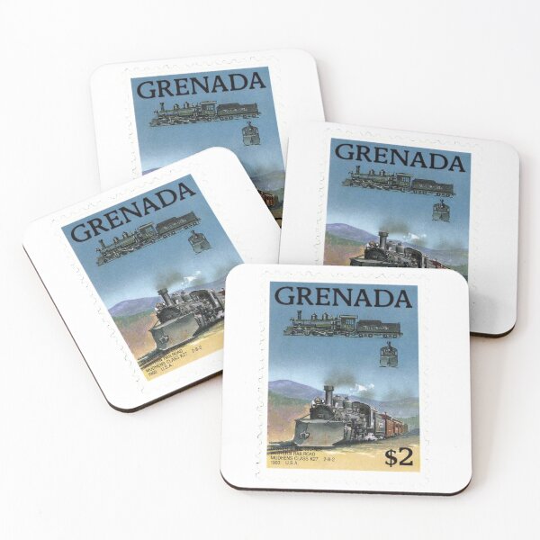 Item preview, Grenada Blue Railway Vintage Postage Stamp designed and sold by red-amber65.