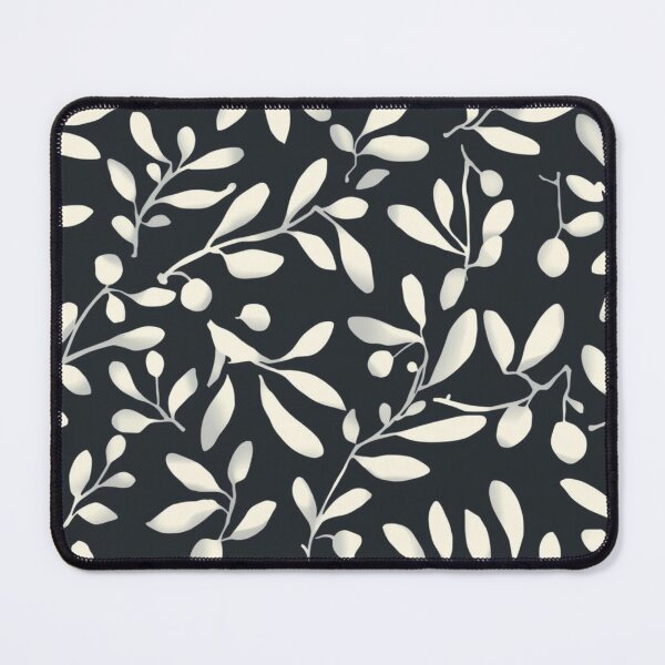 Item preview, Monochrome Botanical Pattern | Minimal Olive Leaves Seamless Design designed and sold by AM-little-shop.