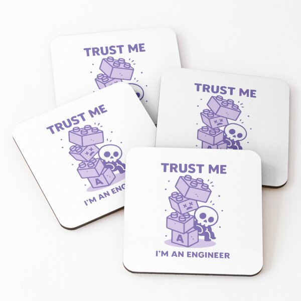 Item preview, Trust Me I’m an Engineer – Funny Skeleton Block Design designed and sold by Nibble & Doodle.