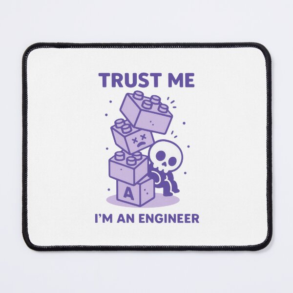 Item preview, Trust Me I’m an Engineer – Funny Skeleton Block Design designed and sold by Nibble & Doodle.