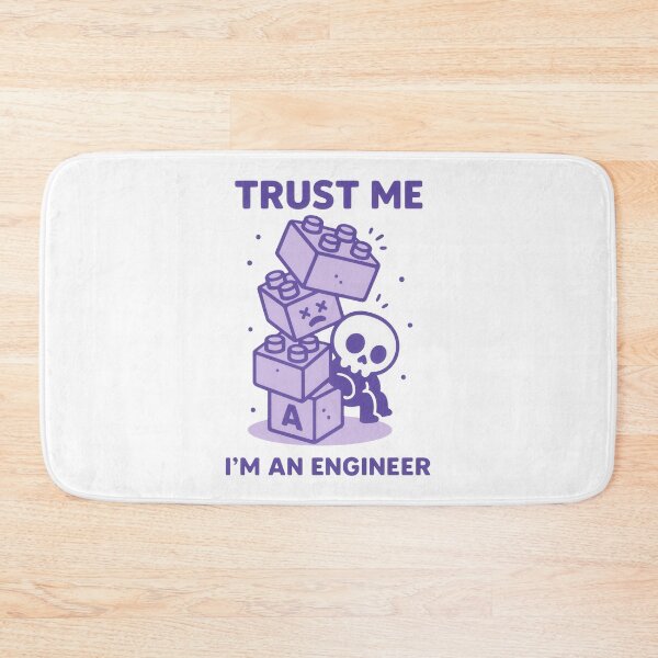 Item preview, Trust Me I’m an Engineer – Funny Skeleton Block Design designed and sold by Nibble & Doodle.