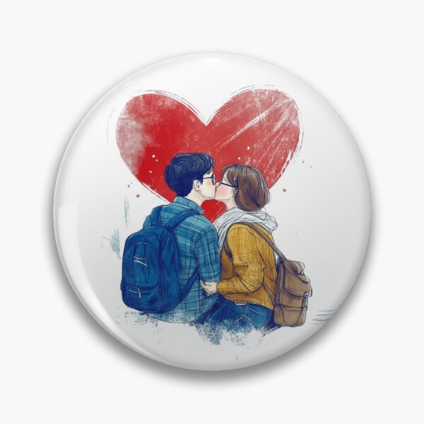 Item preview, young couple with one large heart for them  designed and sold by EnjoyFunGifts.
