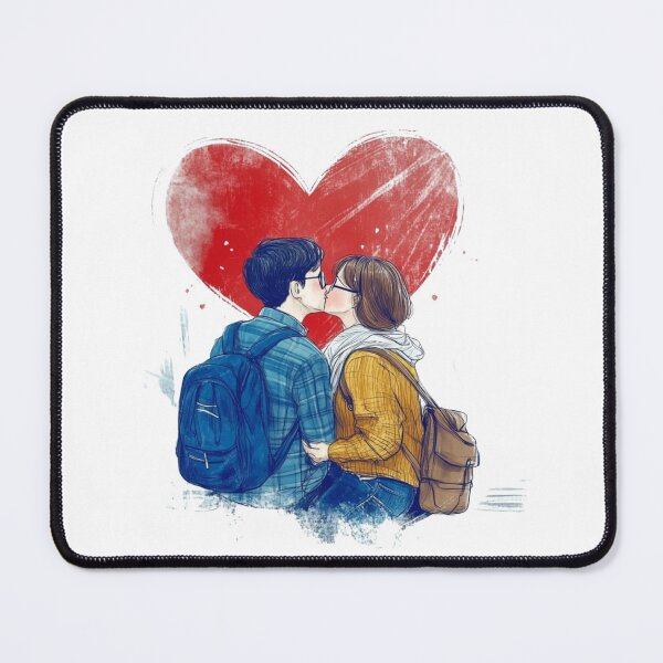Item preview, young couple with one large heart for them  designed and sold by EnjoyFunGifts.