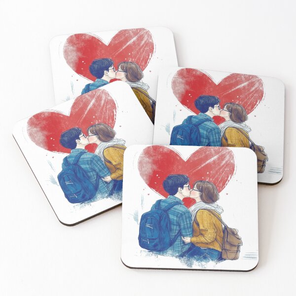 Item preview, young couple with one large heart for them  designed and sold by EnjoyFunGifts.