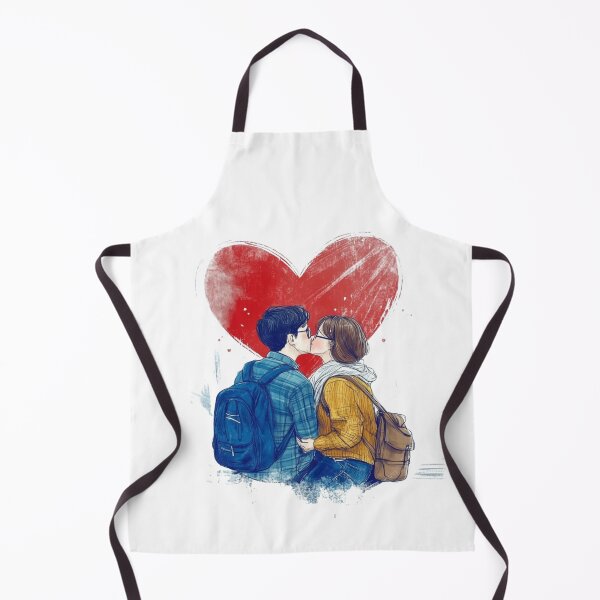 Item preview, young couple with one large heart for them  designed and sold by EnjoyFunGifts.