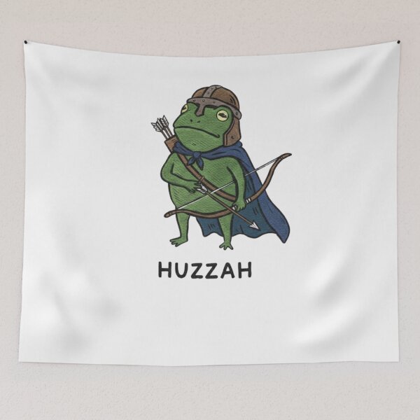 Item preview, Huzzah Frog Knight Funny Sword Meme Quote designed and sold by hexenor.