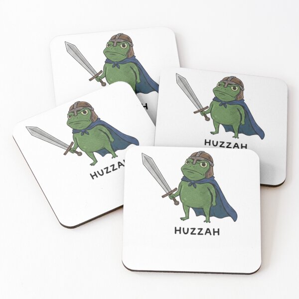 Item preview, Huzzah Frog Knight Funny Sword Meme Quote designed and sold by hexenor.