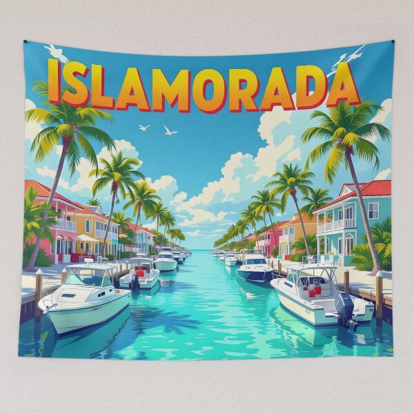 Item preview, Islamorada, Florida, USA: Vintage-Style Painterly Travel Poster designed and sold by LSVart.