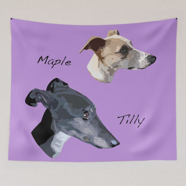 Aperçu de l'œuvre Maple le whippet et Tilly le lévrier créée et vendue par Anne Cakebread.