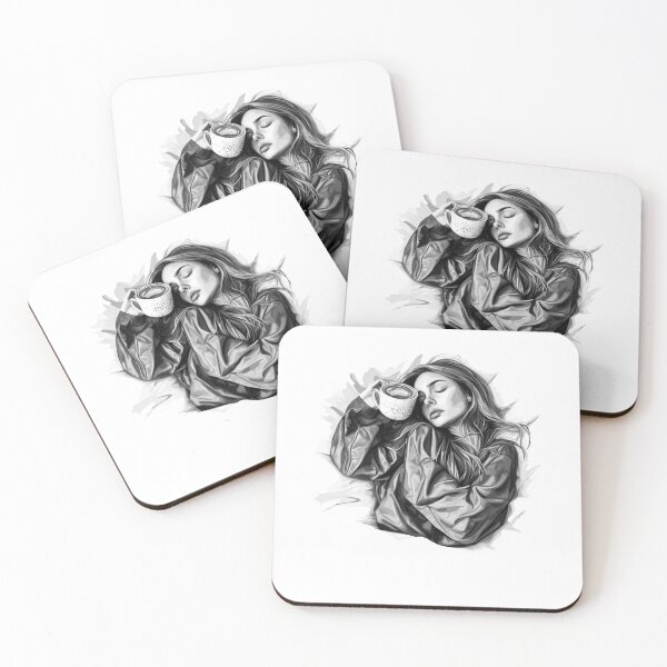 Item preview, sleeping tired women with coffee designed and sold by EnjoyFunGifts.