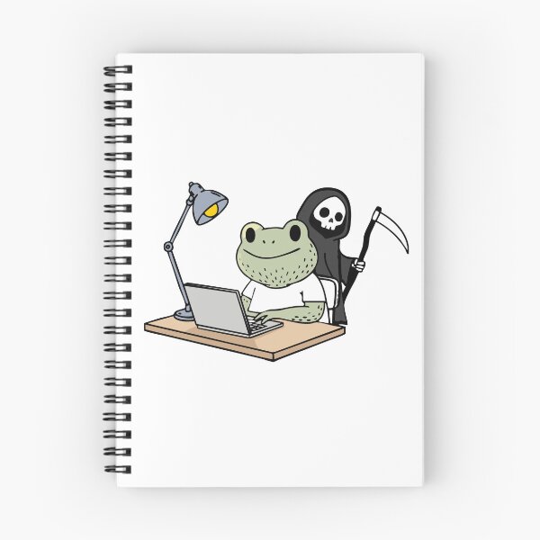 Item preview, Deadline Frog – Cute Dark Humor Computer Frog designed and sold by SOFT CHAOS CREATURE SHOP.