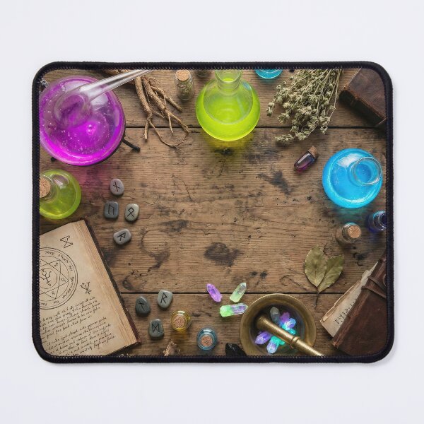 Item preview, Alchemist’s Workbench - Glowing Potions & Runes Flat Lay designed and sold by SavinMercantile.