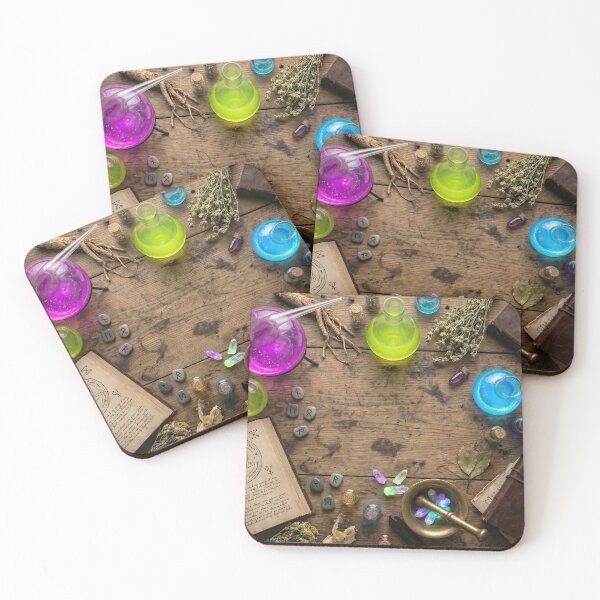 Item preview, Alchemist’s Workbench - Glowing Potions & Runes Flat Lay designed and sold by SavinMercantile.