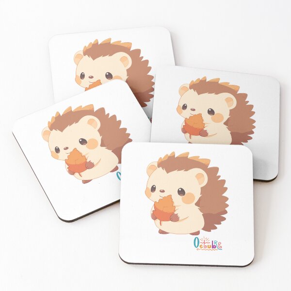 Item preview, Cute Autumn Hedgehog – October Kawaii Fall Illustration designed and sold by MarcelaOliva.