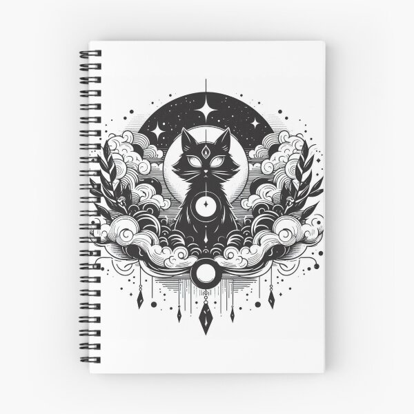 Item preview, Celestial Third Eye Moon Phase Spirit Cat designed and sold by BigBlueArt.