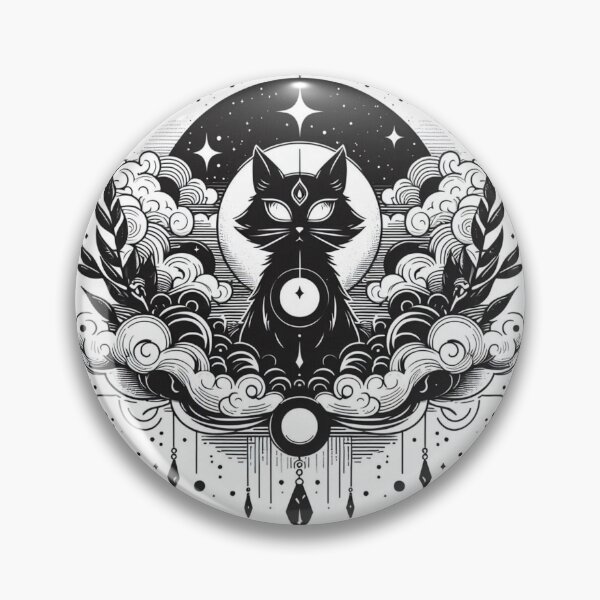 Item preview, Celestial Third Eye Moon Phase Spirit Cat designed and sold by BigBlueArt.