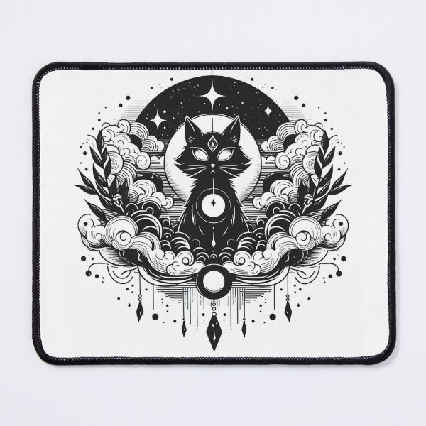 Item preview, Celestial Third Eye Moon Phase Spirit Cat designed and sold by BigBlueArt.