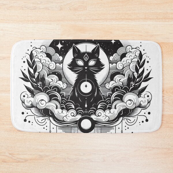 Item preview, Celestial Third Eye Moon Phase Spirit Cat designed and sold by BigBlueArt.